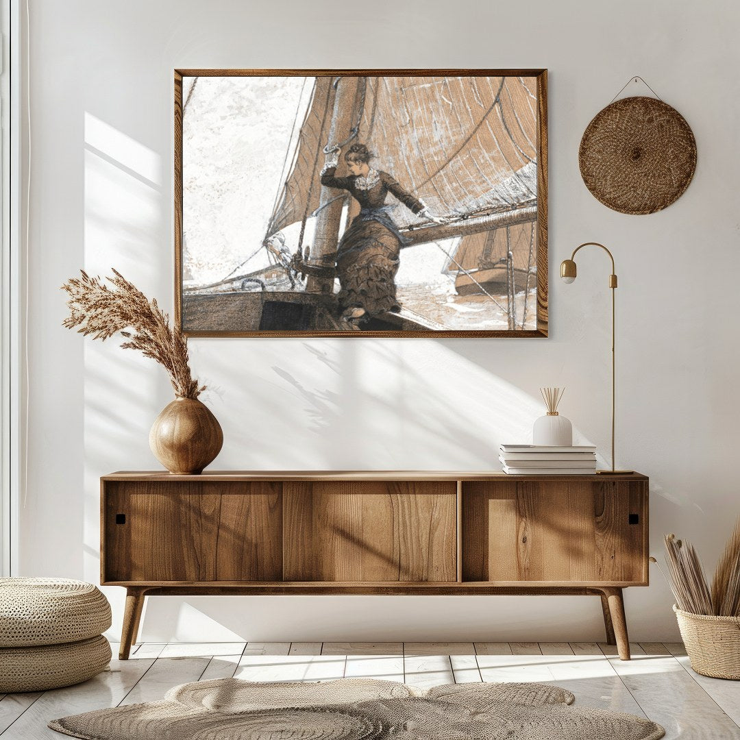 Capture the timeless elegance of a bygone era with this exquisite sailing scene. Featuring for Sitting Area