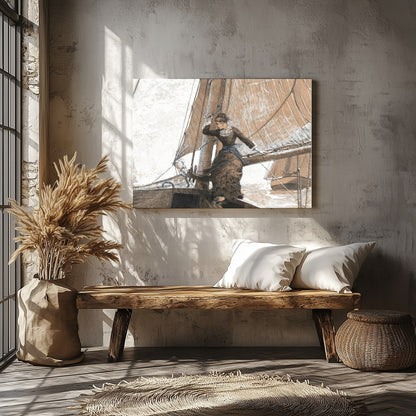 Capture the timeless elegance of a bygone era with this exquisite sailing scene. Featuring for Veranda