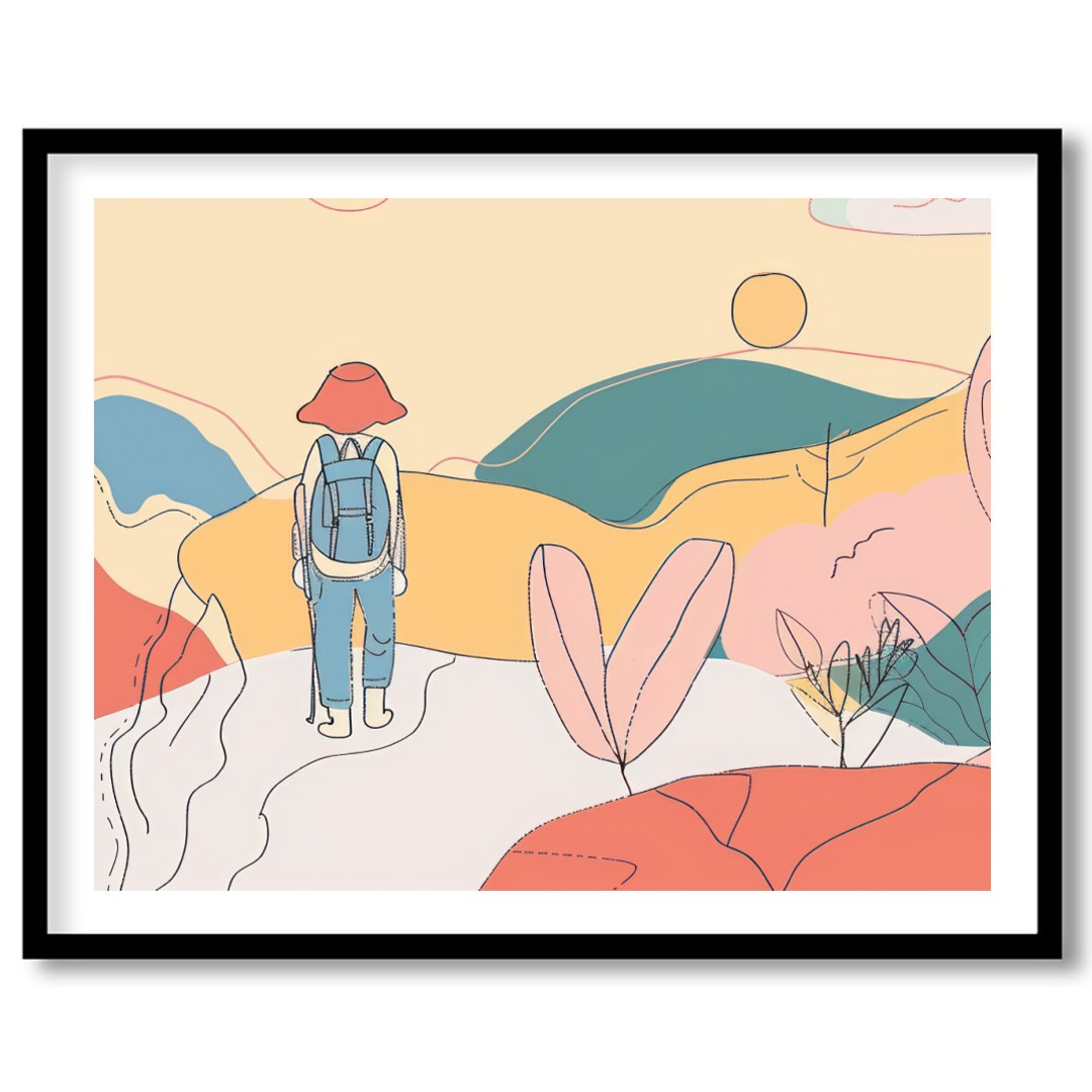 Explore the serene paths of an abstract landscape with 'Wanderer's Dreamscape.' This piece captures for interior
