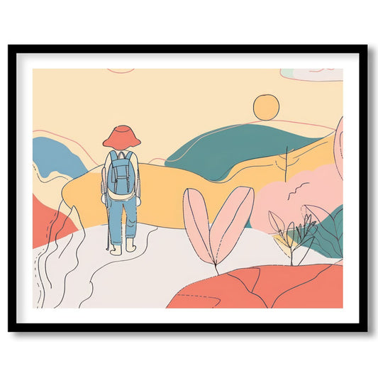 Explore the serene paths of an abstract landscape with 'Wanderer's Dreamscape.' This piece captures for interior
