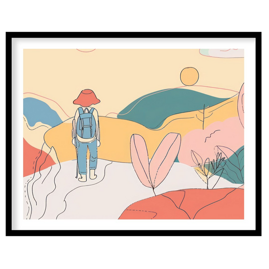 Explore the serene paths of an abstract landscape with 'Wanderer's Dreamscape.' This piece captures for interior