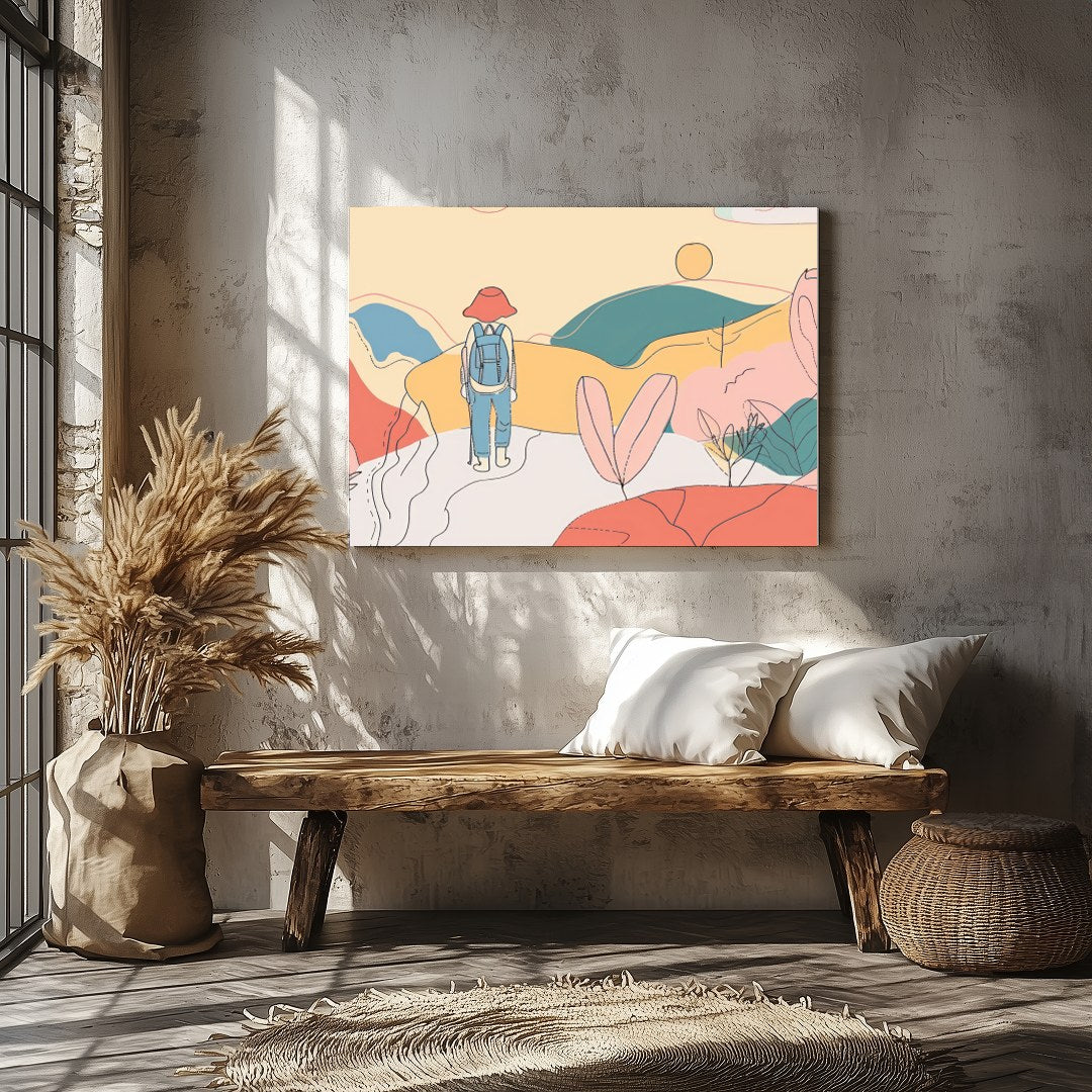Explore the serene paths of an abstract landscape with 'Wanderer's Dreamscape.' This piece captures for Veranda