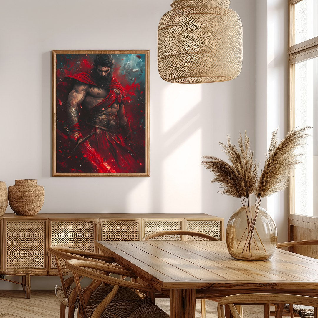 Embrace the epic drama of gods and warriors with this striking artwork. A commanding figure stands for Extra Kitchen