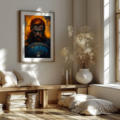 Immerse yourself in the intensity of 'Warrior's Resolve,' a captivating piece that captures the for decor