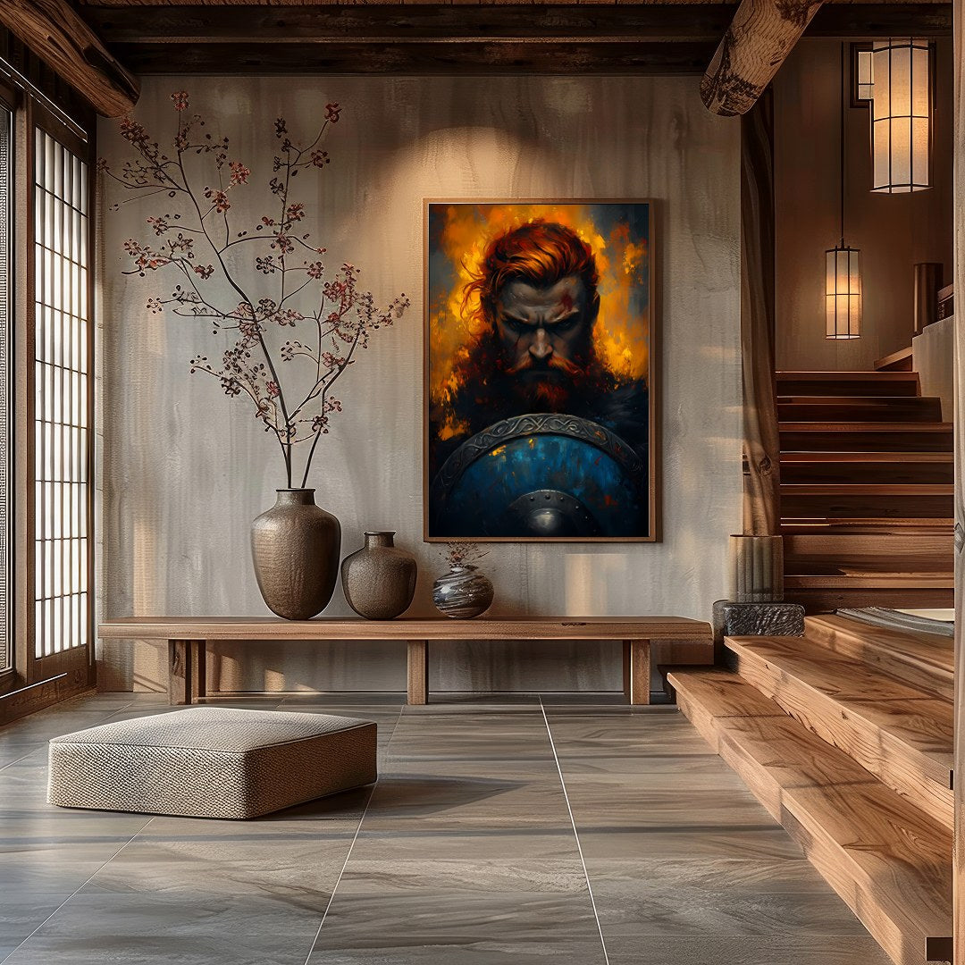 Immerse yourself in the intensity of 'Warrior's Resolve,' a captivating piece that captures the for Hall