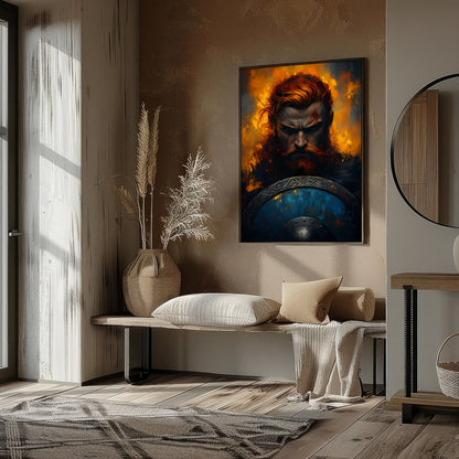 Immerse yourself in the intensity of 'Warrior's Resolve,' a captivating piece that captures the for kitchen