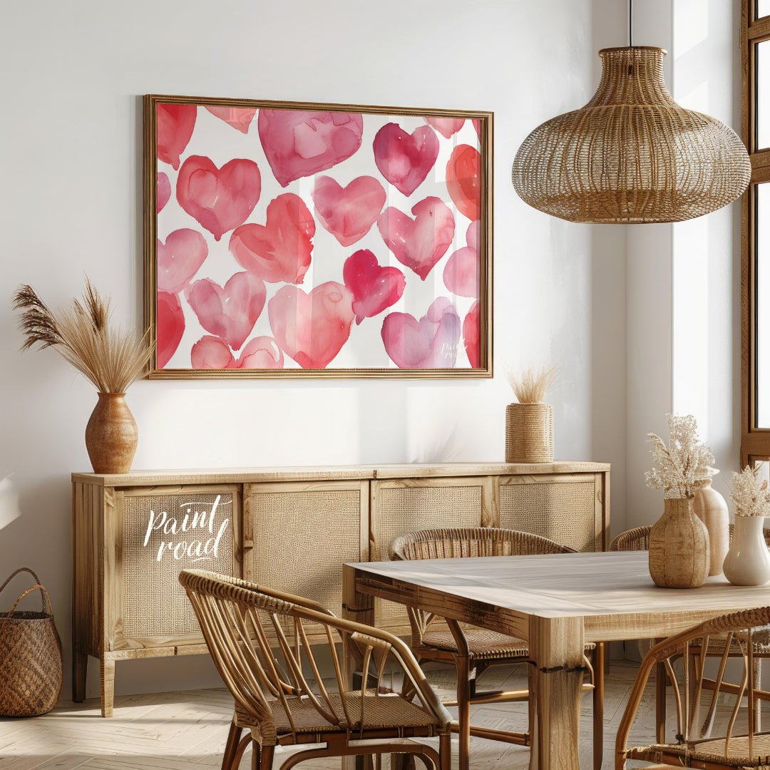 Watercolor Heart Hues Painting available online at Paintroad showing affection anniversary and art