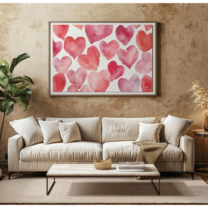 Watercolor Heart Hues Painting available online at Paintroad showing affection anniversary and art