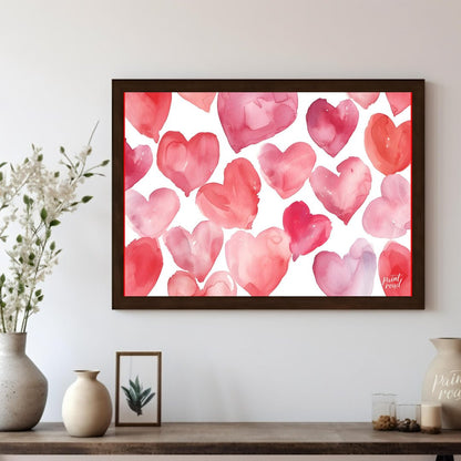 Watercolor Heart Hues Painting available online at Paintroad showing affection anniversary and art