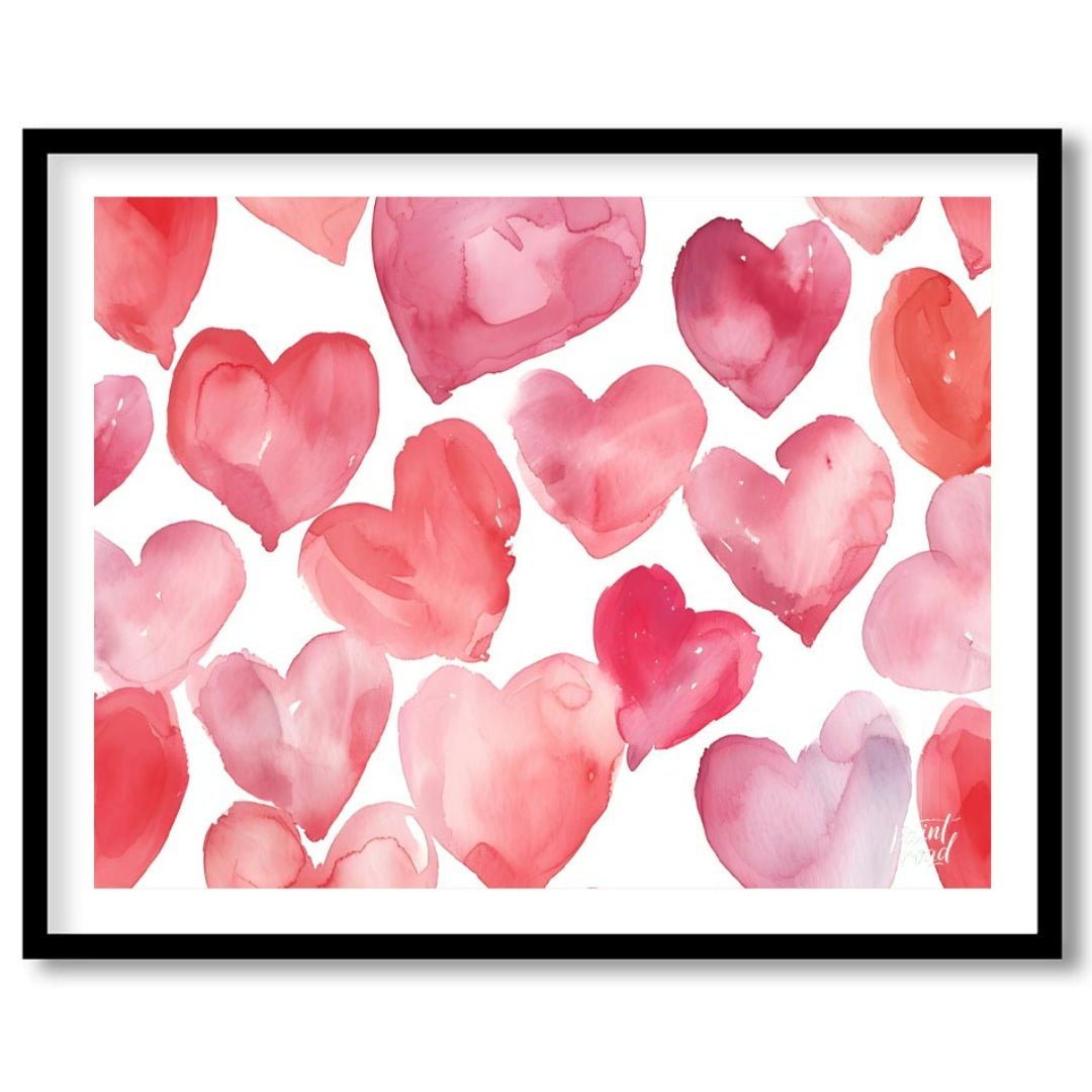 Watercolor Heart Hues Painting available online at Paintroad showing affection anniversary and art