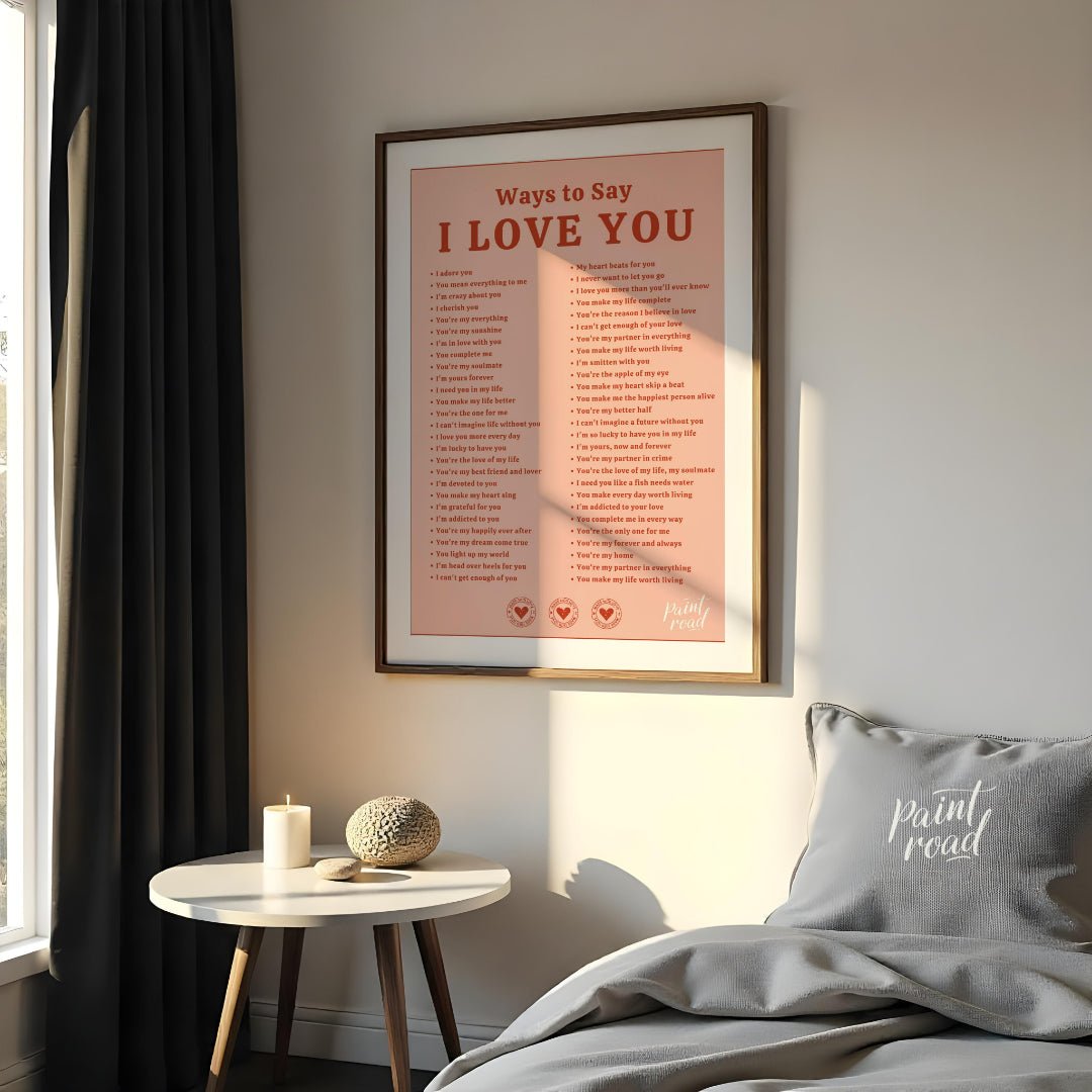 This heartwarming and comprehensive graphic presents numerous “Ways to Say I LOVE YOU”. The title i… for bedroom