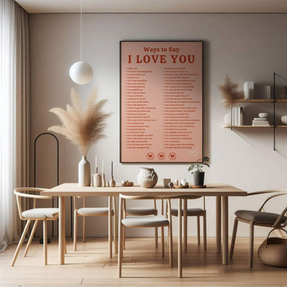 This heartwarming and comprehensive graphic presents numerous “Ways to Say I LOVE YOU”. The title i… for dining room