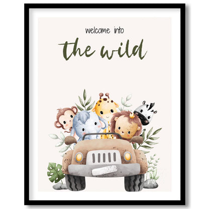"This evocative poster declares ""Welcome into the wild"" in bold, nature-inspired typography, evok… for home