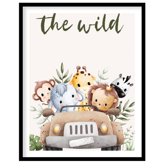 "This evocative poster declares ""Welcome into the wild"" in bold, nature-inspired typography, evok… for home