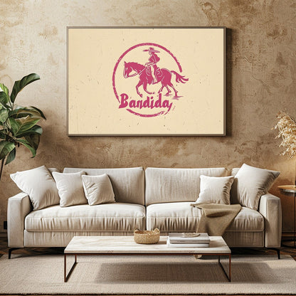 Capture the spirit of the wild west with this unique retro-inspired artwork. Featuring a bold for Family Room