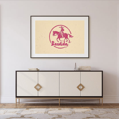 Capture the spirit of the wild west with this unique retro-inspired artwork. Featuring a bold for Foyer