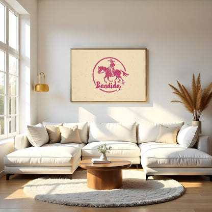 Capture the spirit of the wild west with this unique retro-inspired artwork. Featuring a bold for Living Room