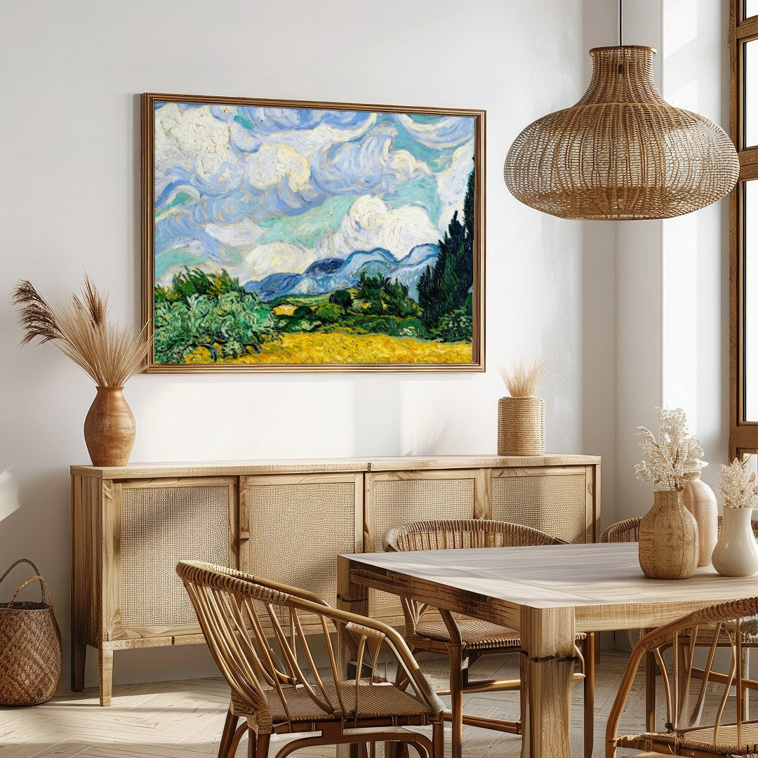 Invite a touch of classic elegance to your space with this swirling depiction of a cypress under a for Dining