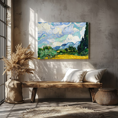 Invite a touch of classic elegance to your space with this swirling depiction of a cypress under a for Veranda