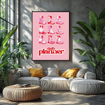Embrace the charm of the Wild West with this playful pop art depicting a vibrant array of cowboy for Balcony