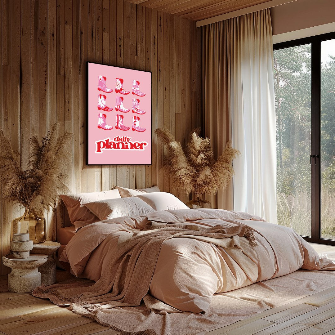 Embrace the charm of the Wild West with this playful pop art depicting a vibrant array of cowboy for Bedroom