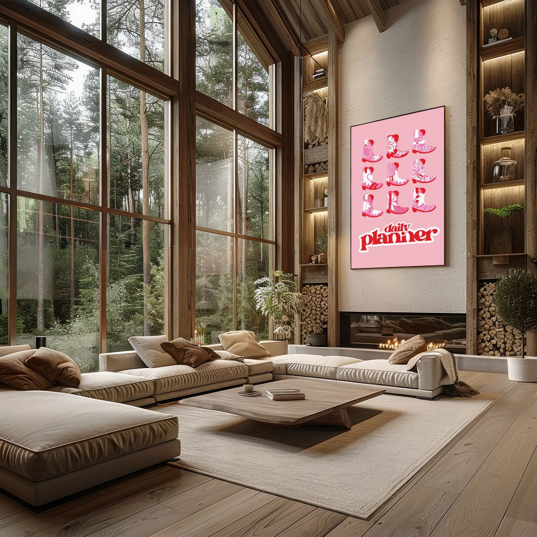 Embrace the charm of the Wild West with this playful pop art depicting a vibrant array of cowboy for Living Room