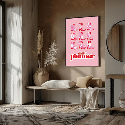 Embrace the charm of the Wild West with this playful pop art depicting a vibrant array of cowboy for loft