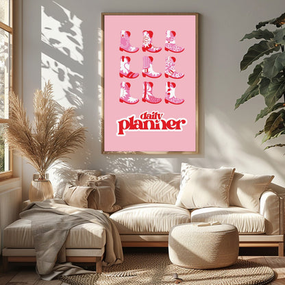 Embrace the charm of the Wild West with this playful pop art depicting a vibrant array of cowboy for Sitting Area
