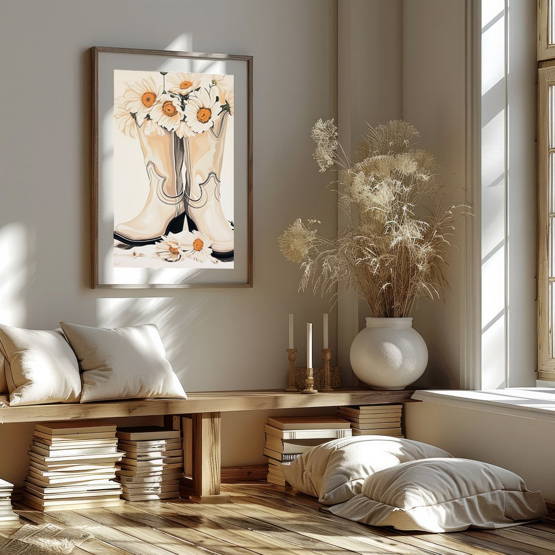 Bring a touch of rustic charm into your home with this delightful artwork featuring a pair of for abode