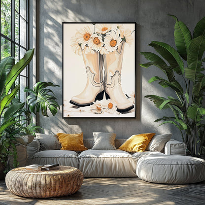 Bring a touch of rustic charm into your home with this delightful artwork featuring a pair of for Balcony
