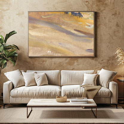 Immerse yourself in the serene beauty of this abstract landscape. With sweeping strokes of pastel for Family Room