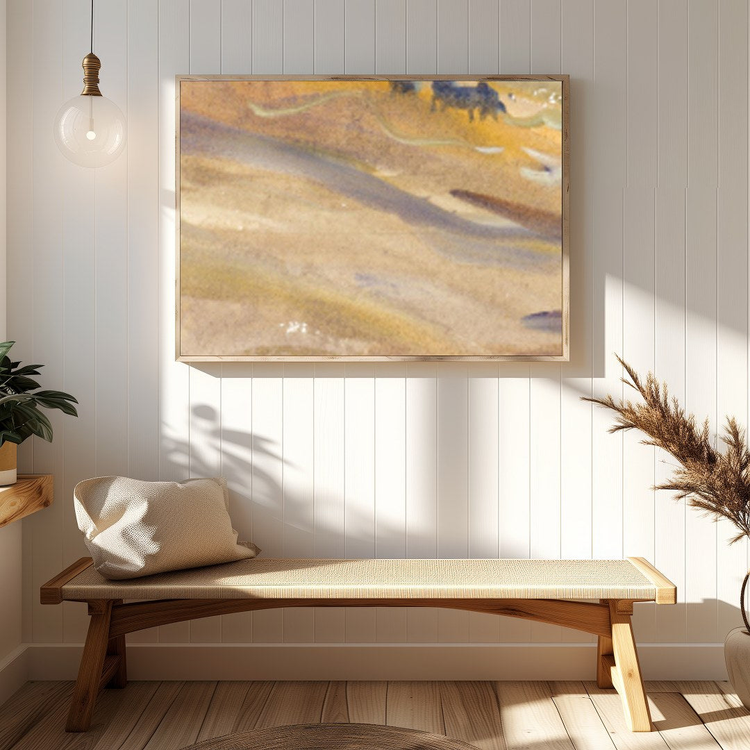 Immerse yourself in the serene beauty of this abstract landscape. With sweeping strokes of pastel for Hallway