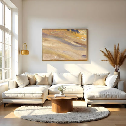 Immerse yourself in the serene beauty of this abstract landscape. With sweeping strokes of pastel for Living Room