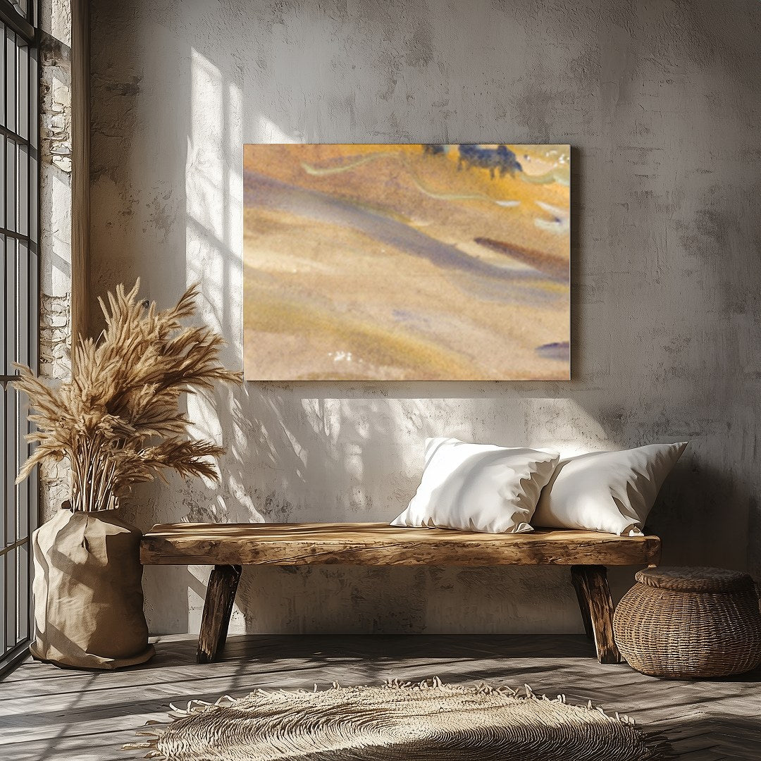 Immerse yourself in the serene beauty of this abstract landscape. With sweeping strokes of pastel for Veranda
