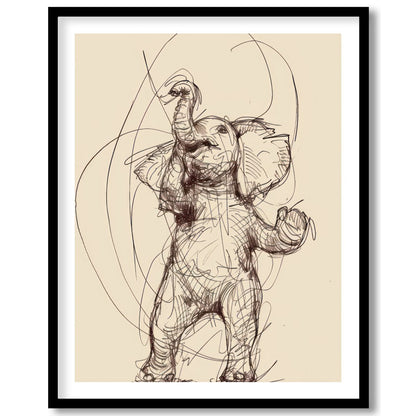 Embrace the playful elegance of this finely crafted elephant sketch. The delicate lines and for loft