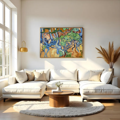 This captivating piece captures the dynamic energy of a forest with its swirling branches and for Living Room