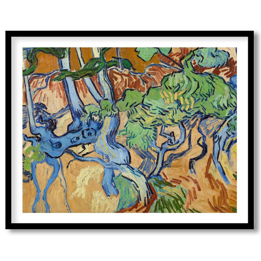 This captivating piece captures the dynamic energy of a forest with its swirling branches and for sanctuary