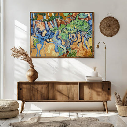 This captivating piece captures the dynamic energy of a forest with its swirling branches and for Sitting Area