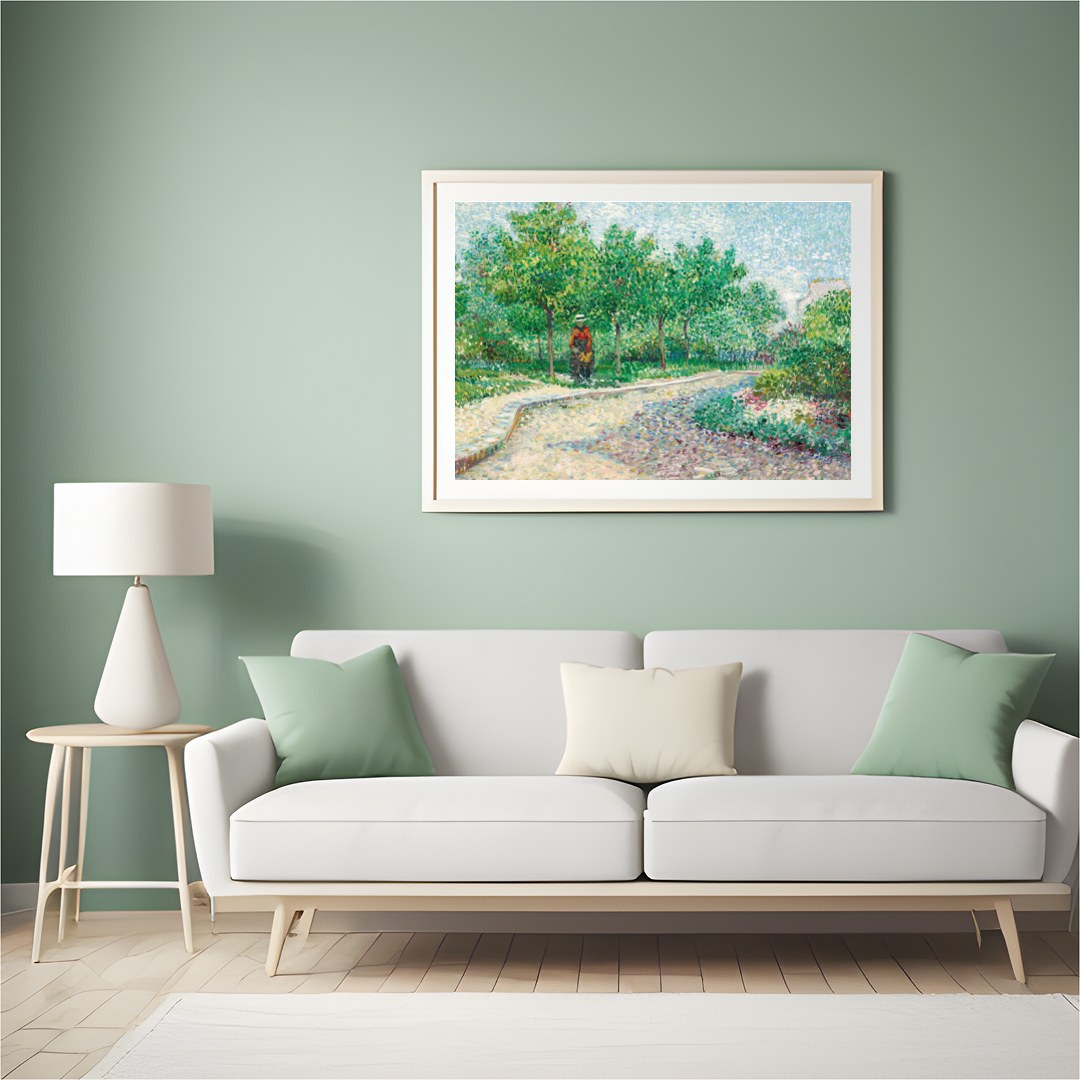 Step into a serene landscape with this captivating piece, inviting a sense of tranquility and for Hall