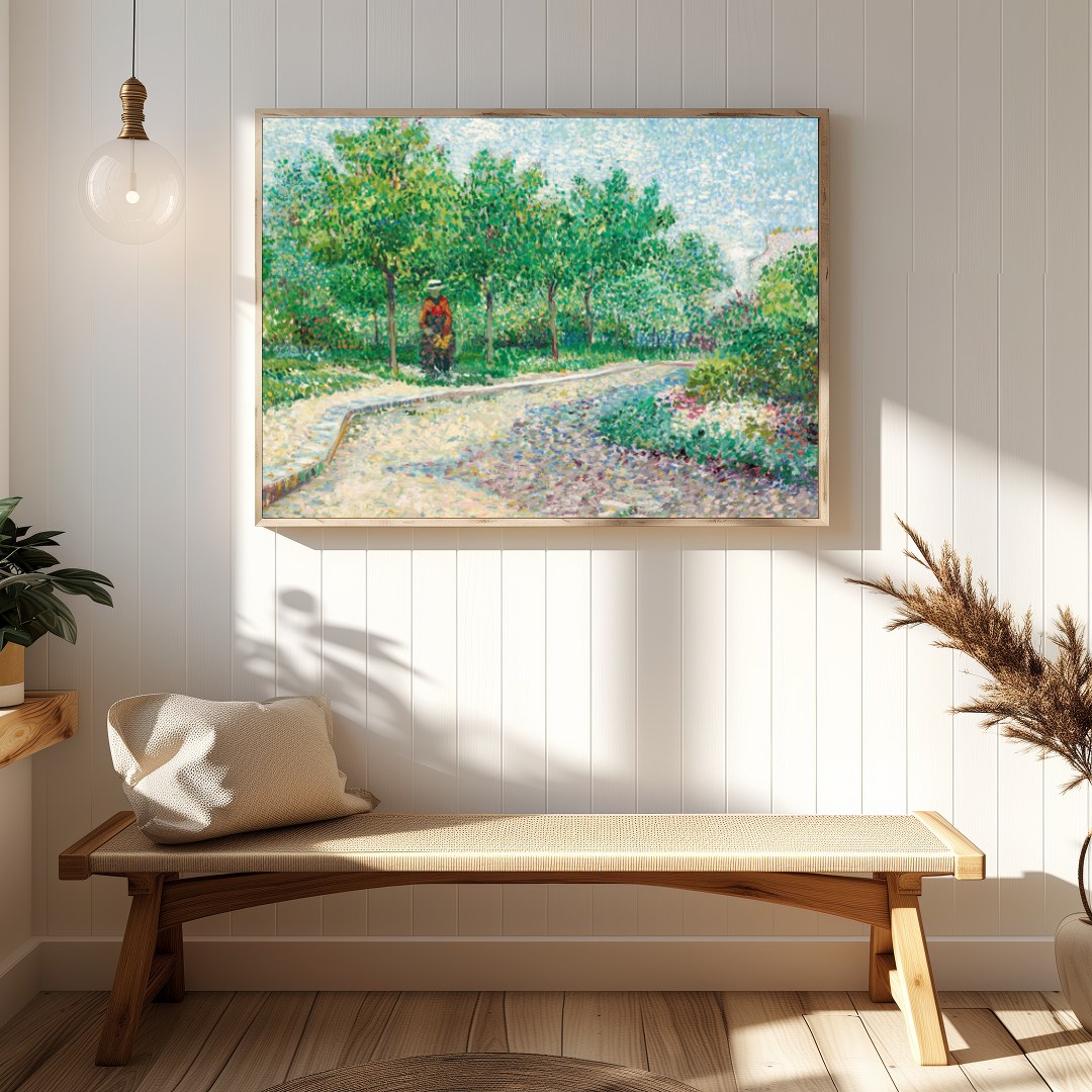 Step into a serene landscape with this captivating piece, inviting a sense of tranquility and for Hallway