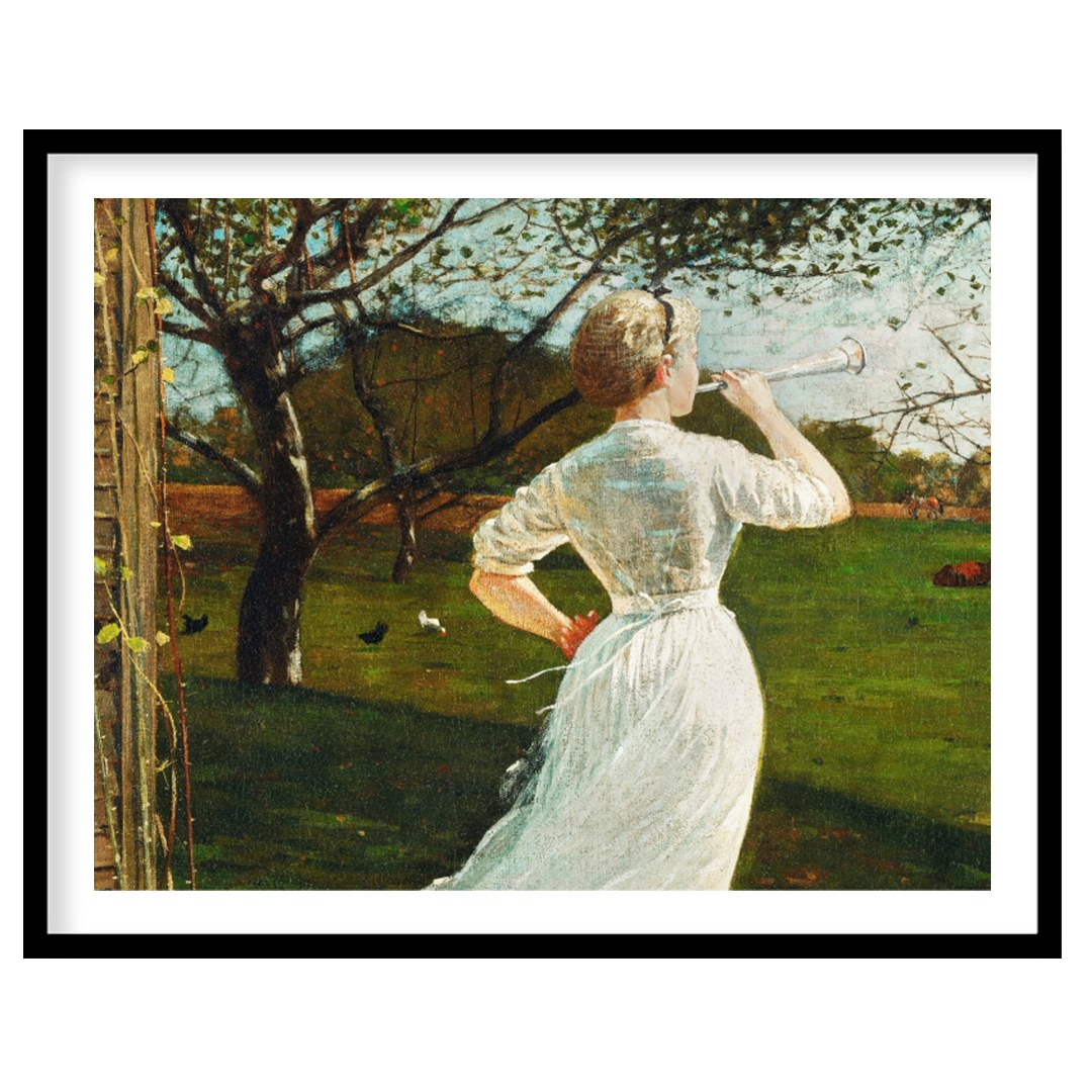 Captivate your senses with this enchanting artwork, where a daydreamer's gaze melds with a serene for loft