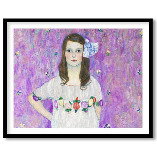 Immerse yourself in the delicate beauty of this enchanting artwork. A young girl stands serenely for residence