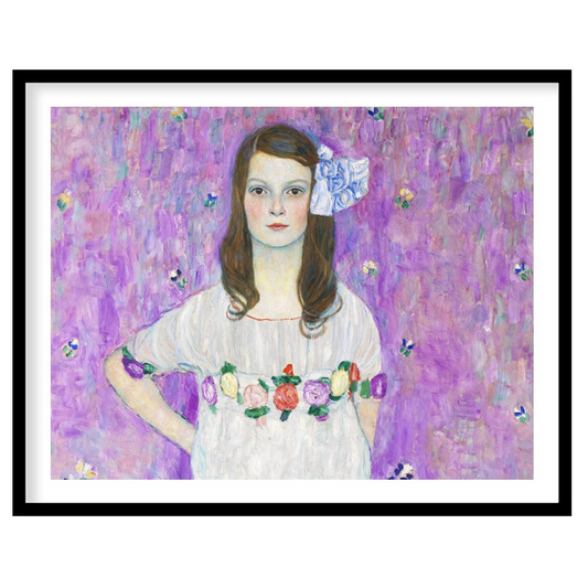 Immerse yourself in the delicate beauty of this enchanting artwork. A young girl stands serenely for residence