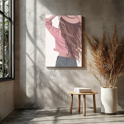 Step into a world of carefree elegance with this captivating artwork. Featuring a serene figure for Entrance