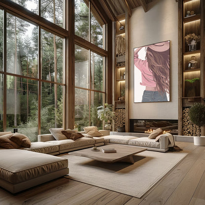 Step into a world of carefree elegance with this captivating artwork. Featuring a serene figure for Living Room