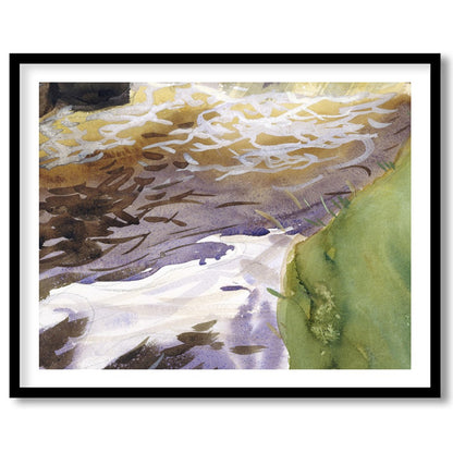 Immerse yourself in the tranquil beauty of this watercolor landscape, where earthy tones blend for home