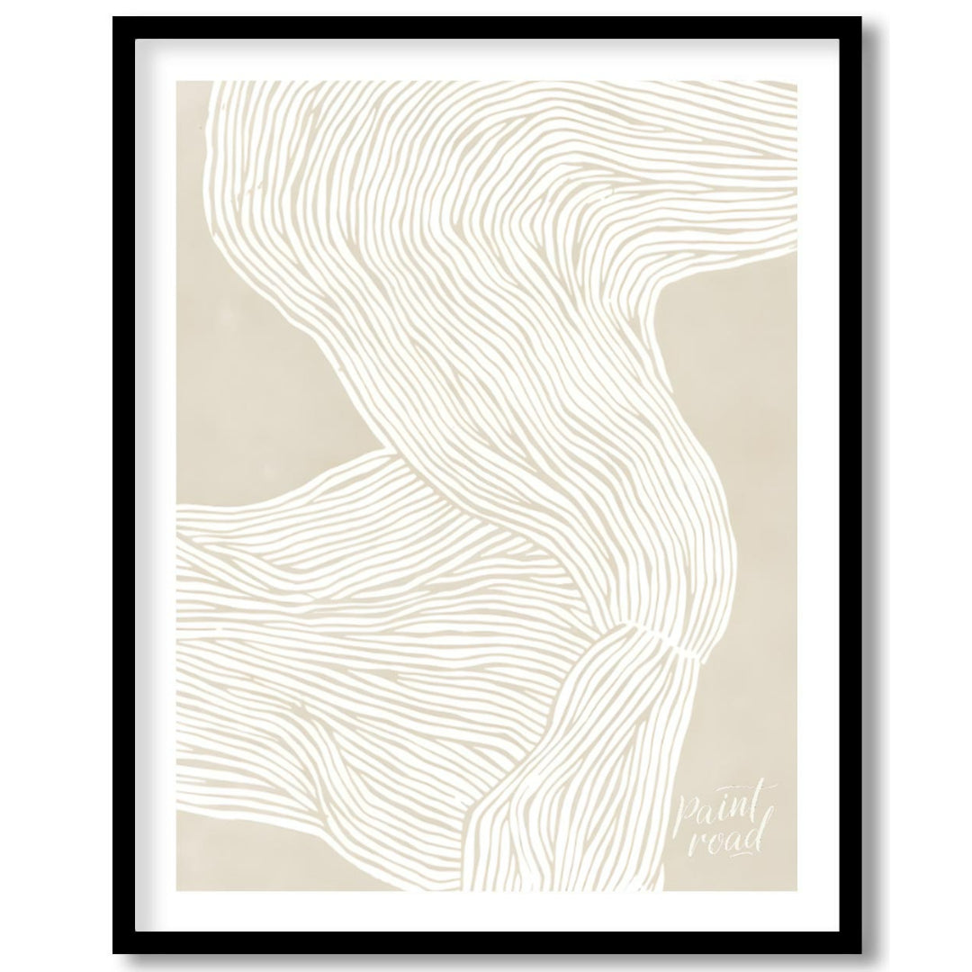 """Whisper Lines"" presents an abstract composition of delicate, flowing lines against a soft, neut… for lovely house