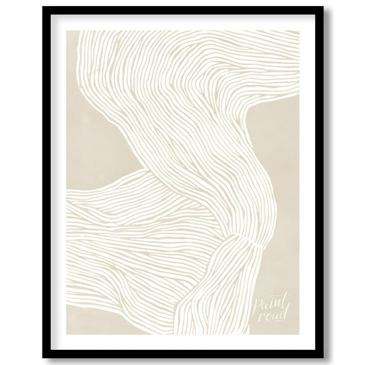 """Whisper Lines"" presents an abstract composition of delicate, flowing lines against a soft, neut… for lovely house