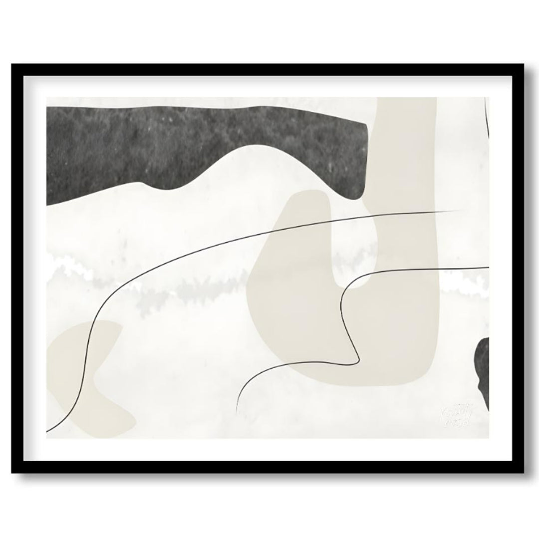 """Whispered Forms"" presents an abstract composition with a delicate interplay of soft shapes and … for lovely house