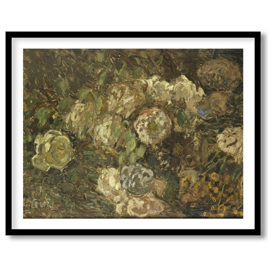 Immerse yourself in the serene beauty of 'Whispering Blooms in Earth Tones', a captivating fine art for abode